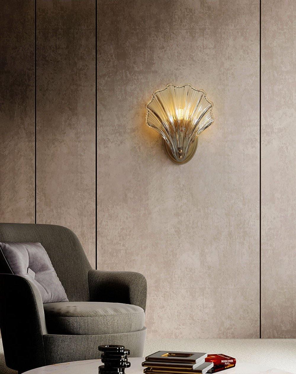 Neo Premium Elegance Brass Glass Wall Light