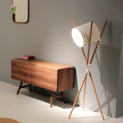Syloena Contemporary Wood Floor Lamp
