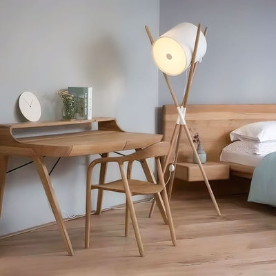 Syloena Contemporary Wood Floor Lamp