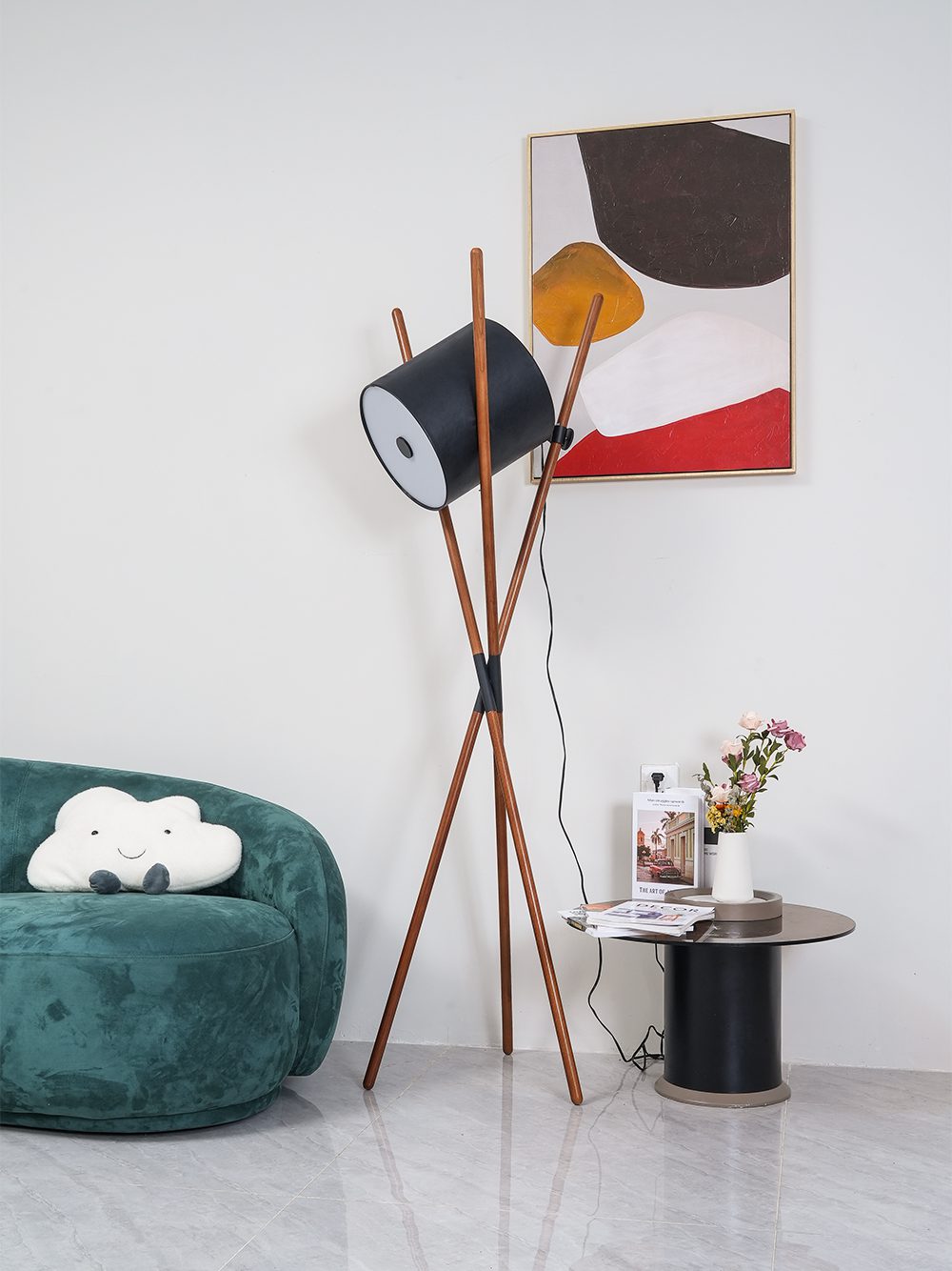 Syloena Contemporary Wood Floor Lamp