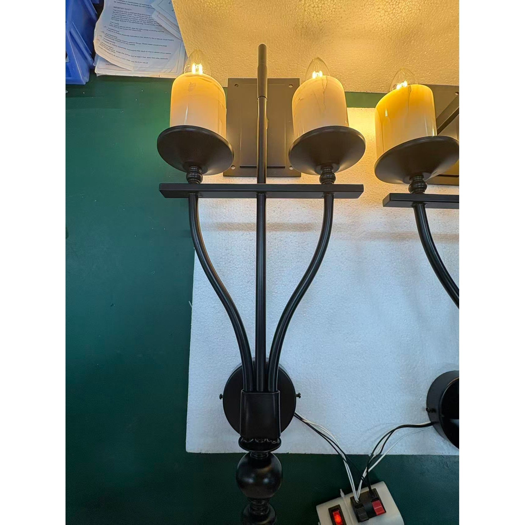 Sienna Candle Wall Sconce in white, close-up on material texture.