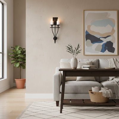 Diagram showing the dimensions of the Sienna Candle Wall Sconce.