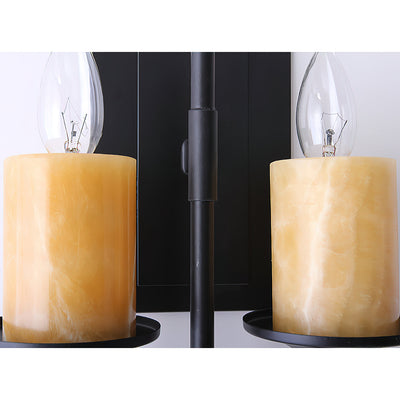 Sienna Candle Wall Sconce in black finish, unlit.