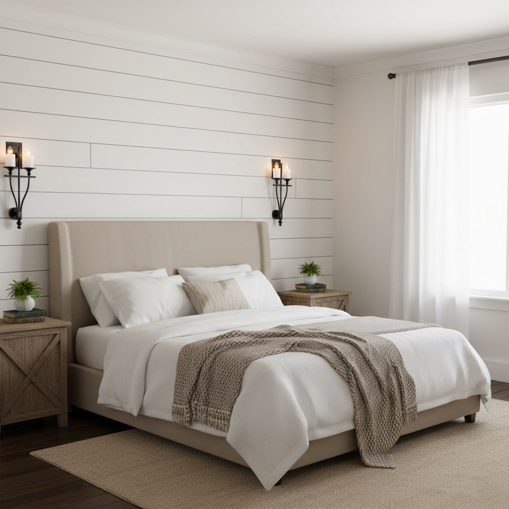 Two-headed Sienna Wall Sconce providing ambient light.