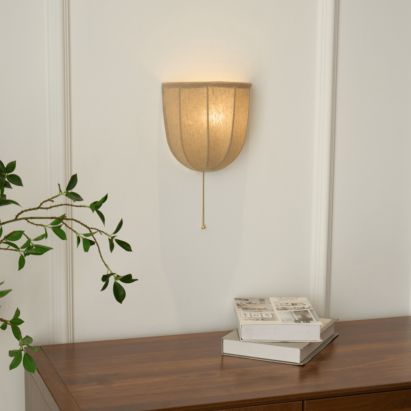 Griswold Natural Linen Fabric Sconce Wall lamp