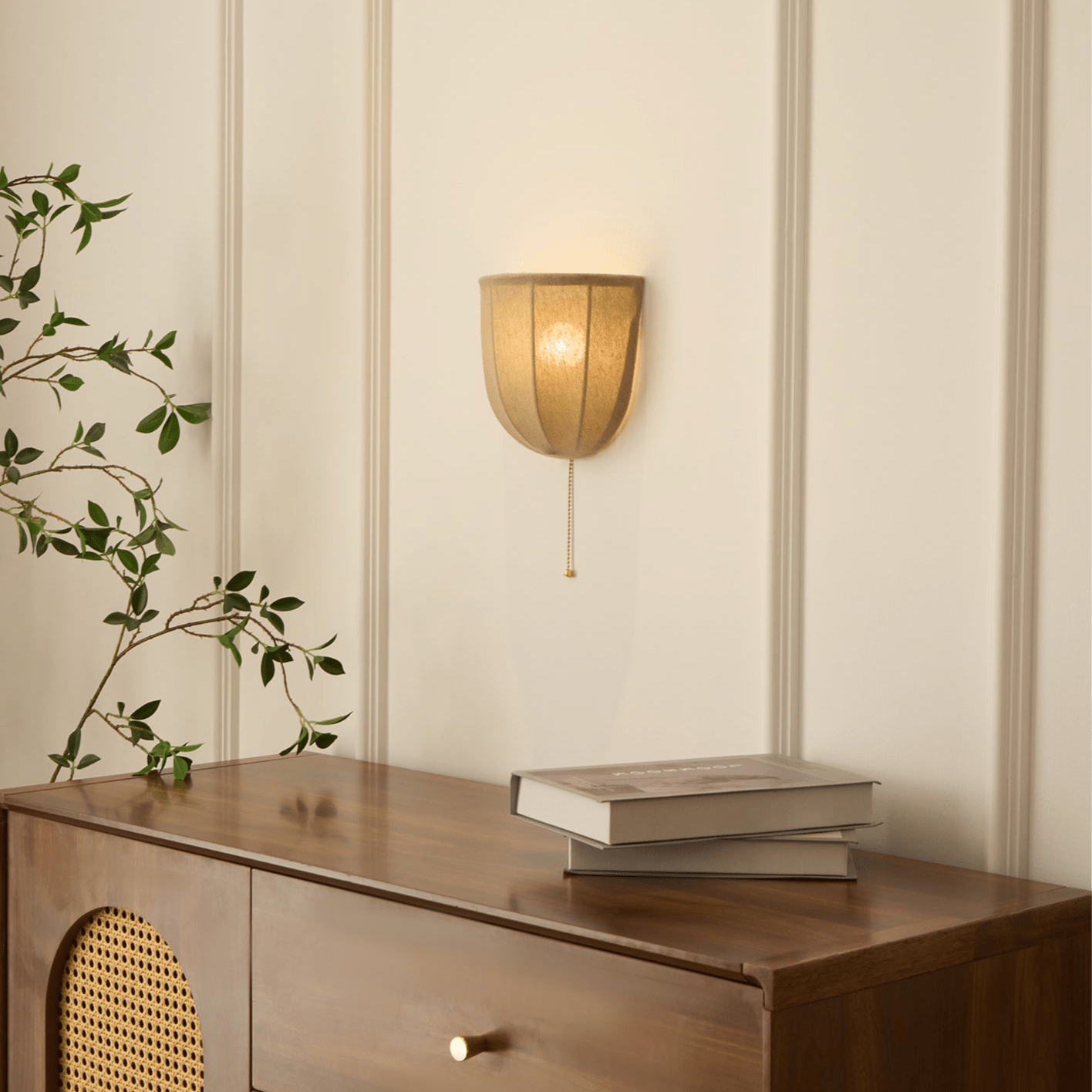 Griswold Natural Linen Fabric Sconce Wall lamp