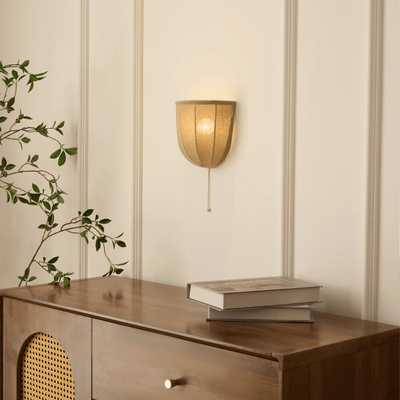 Griswold Natural Linen Fabric Sconce Wall lamp