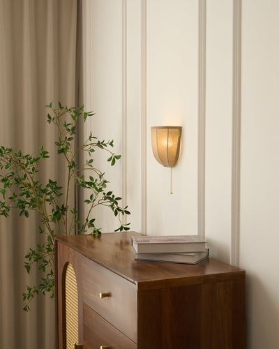 Griswold Natural Linen Fabric Sconce Wall lamp