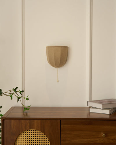 Griswold Natural Linen Fabric Sconce Wall lamp