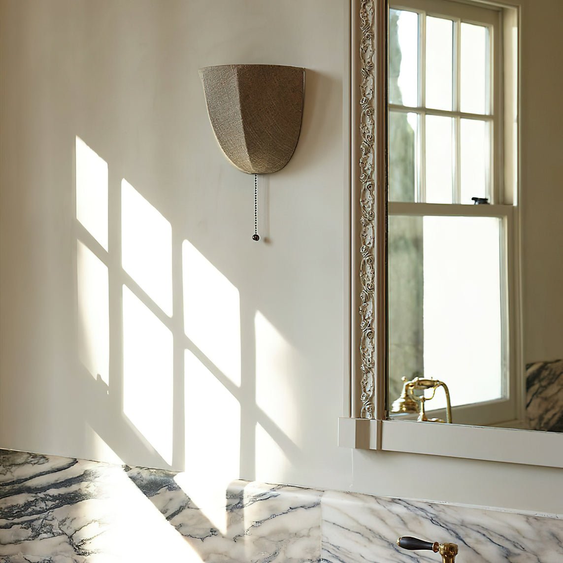 Griswold Natural Linen Fabric Sconce Wall lamp