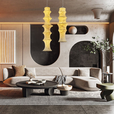 Elraeor Layered Mulberry Silk Pendant Light