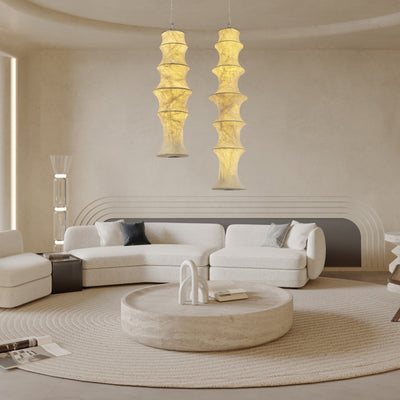 Elraeor Layered Mulberry Silk Pendant Light