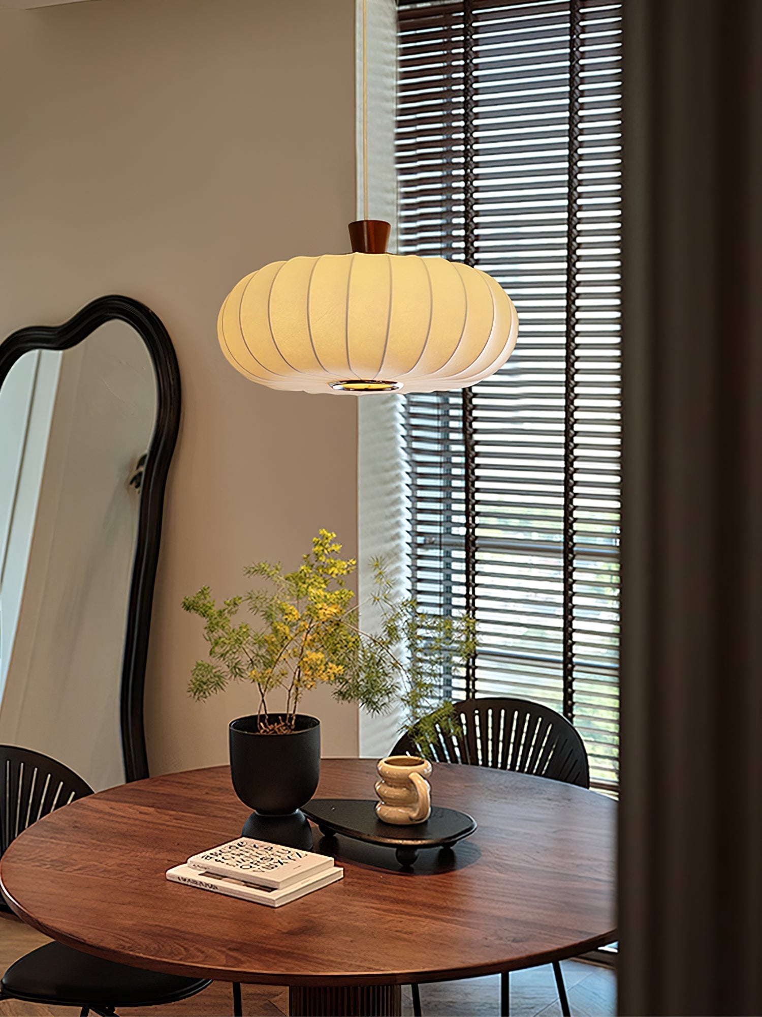 Aldeelia Silk Wood Retro Pendant Light