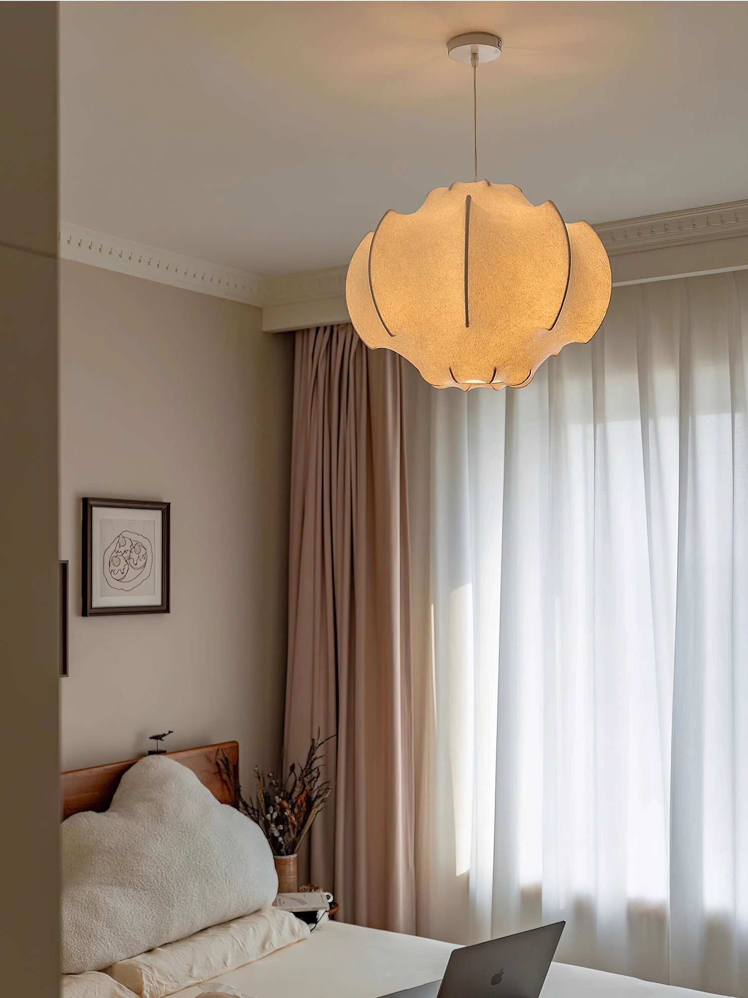 Vaelorin Sableth Silken Lotus Silk Pendant Lamp