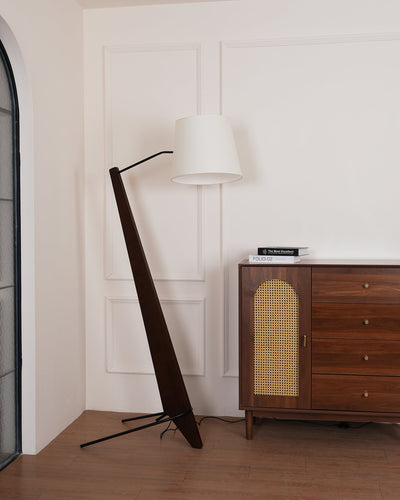 Vyran Wood Fabric Floor Lamp