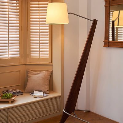 Vyran Wood Fabric Floor Lamp
