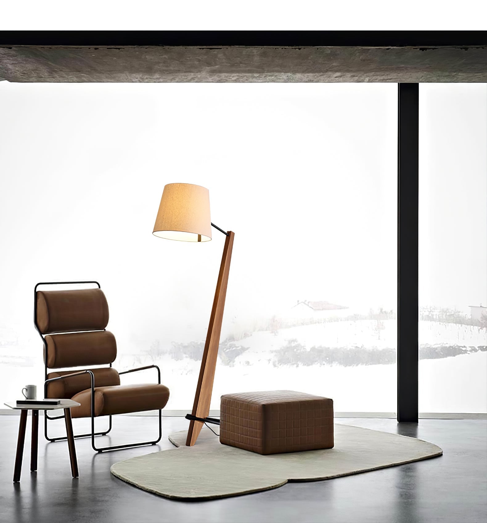 Vyran Wood Fabric Floor Lamp