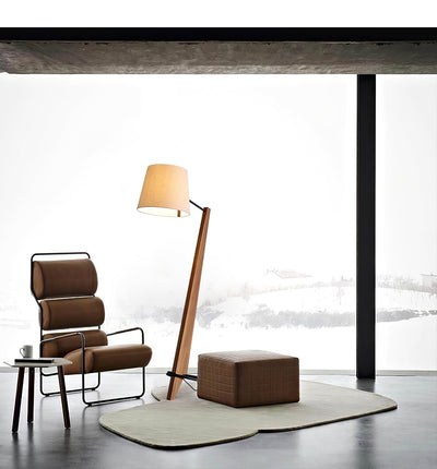 Vyran Wood Fabric Floor Lamp
