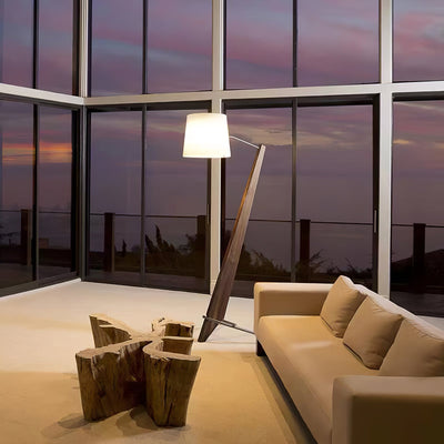 Vyran Wood Fabric Floor Lamp