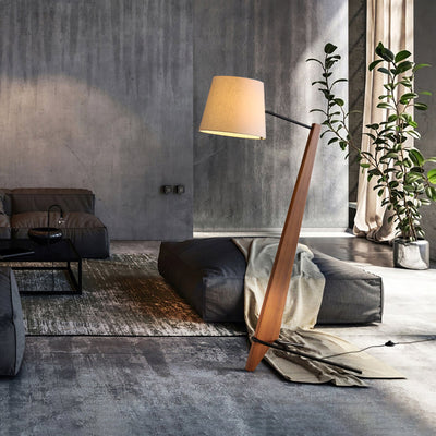 Vyran Wood Fabric Floor Lamp