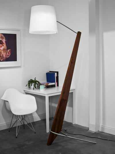 Vyran Wood Fabric Floor Lamp