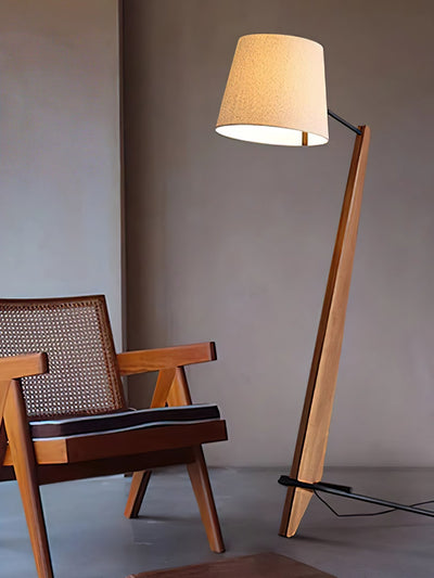 Vyran Wood Fabric Floor Lamp