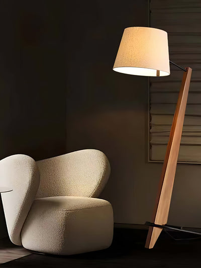 Vyran Wood Fabric Floor Lamp