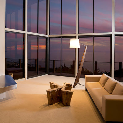 Vyran Wood Fabric Floor Lamp