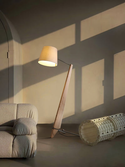 Vyran Wood Fabric Floor Lamp