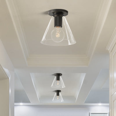 Elthyn Ceiling Lamp Cone Glass Brass Minimalist Industrial
