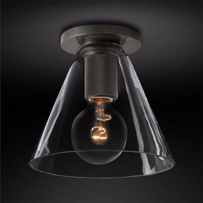 Elthyn Ceiling Lamp Cone Glass Brass Minimalist Industrial