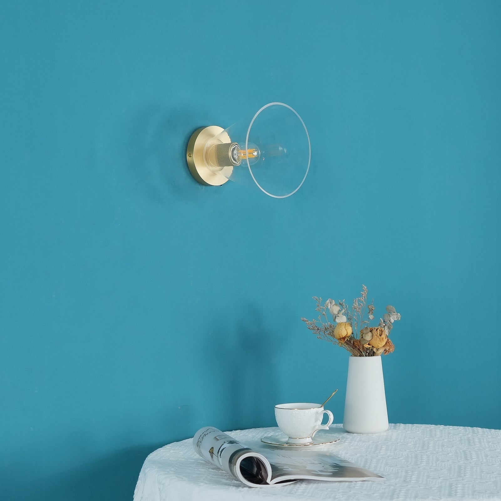 Elthyn Ceiling Lamp Cone Glass Brass Minimalist Industrial