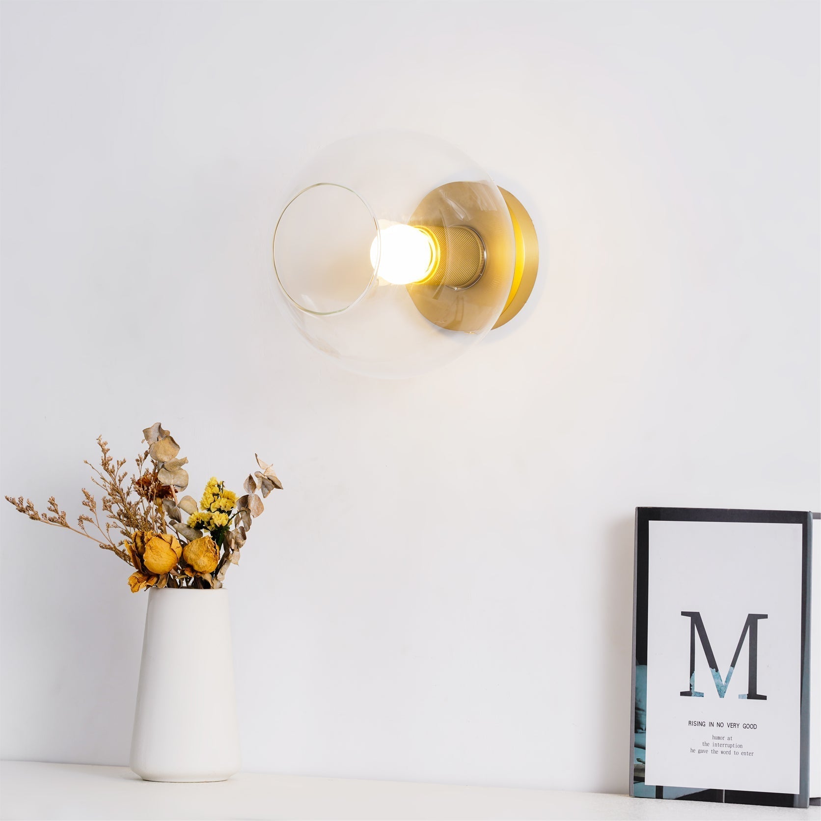 Elthyn Ceiling Lamp Cone Glass Brass Minimalist Industrial