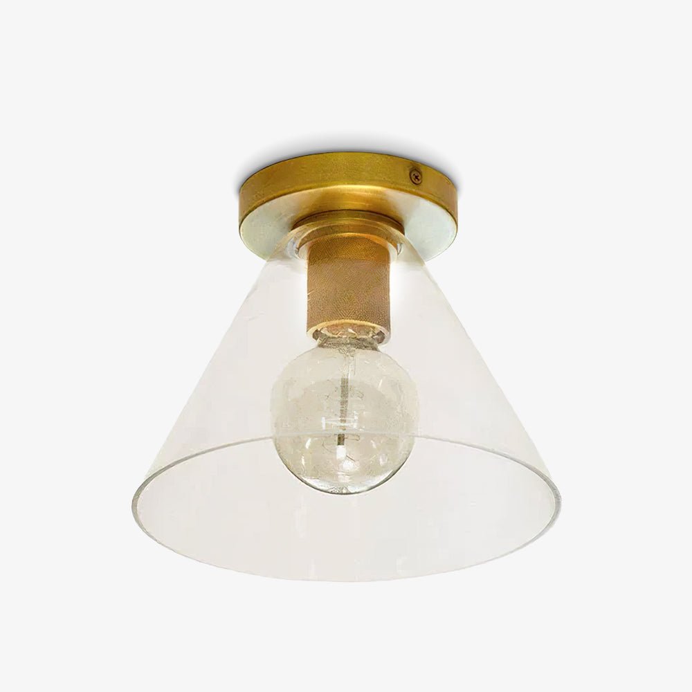 Elthyn Ceiling Lamp Cone Glass Brass Minimalist Industrial
