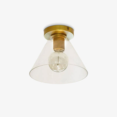 Elthyn Ceiling Lamp Cone Glass Brass Minimalist Industrial