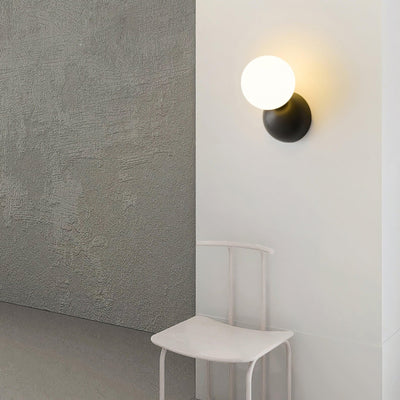 Velirina Sphere Glass Brass Wall Light