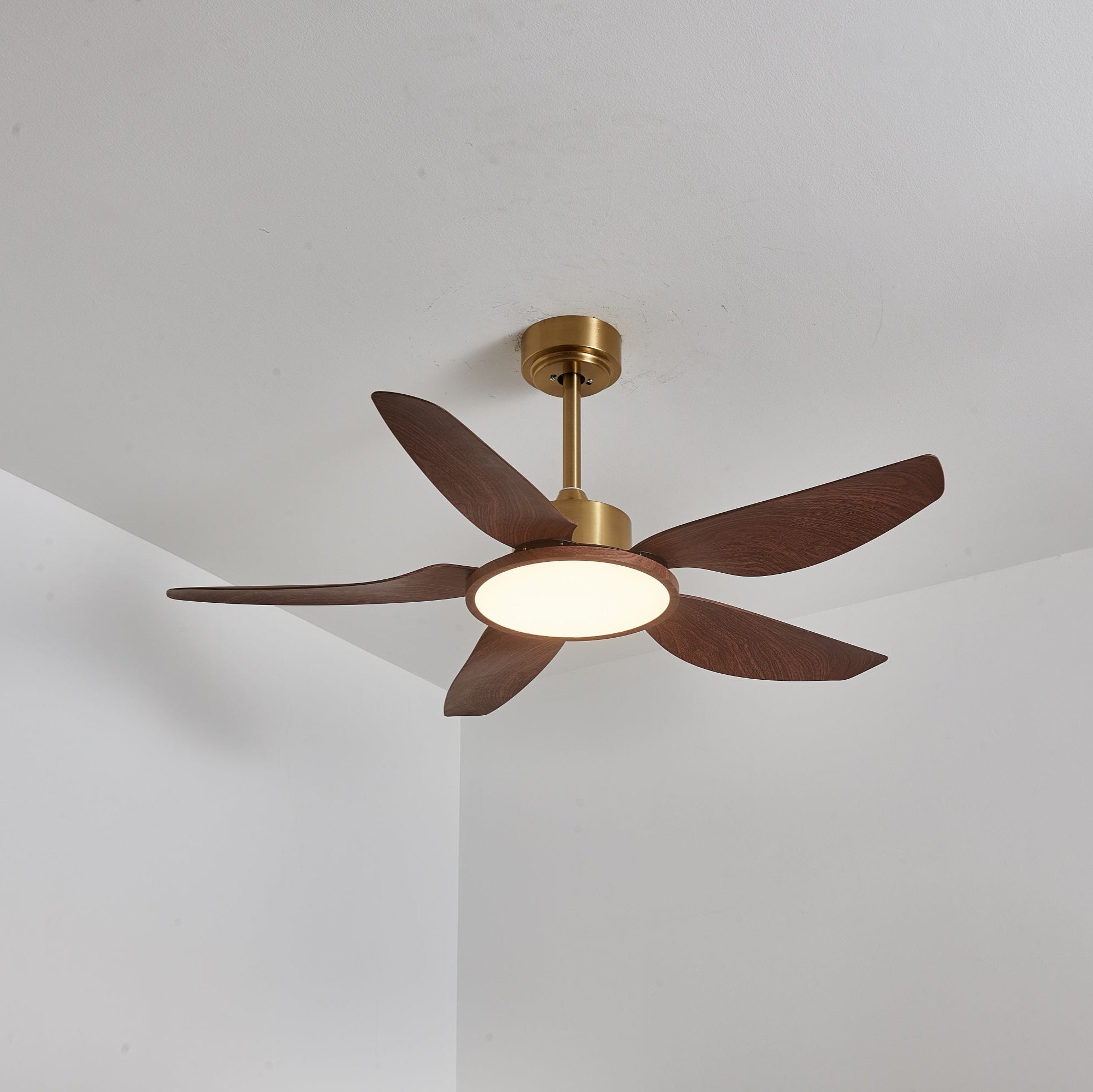 Aurelia Modern Wood Brass Ceiling Fan Light - Neutral Decor