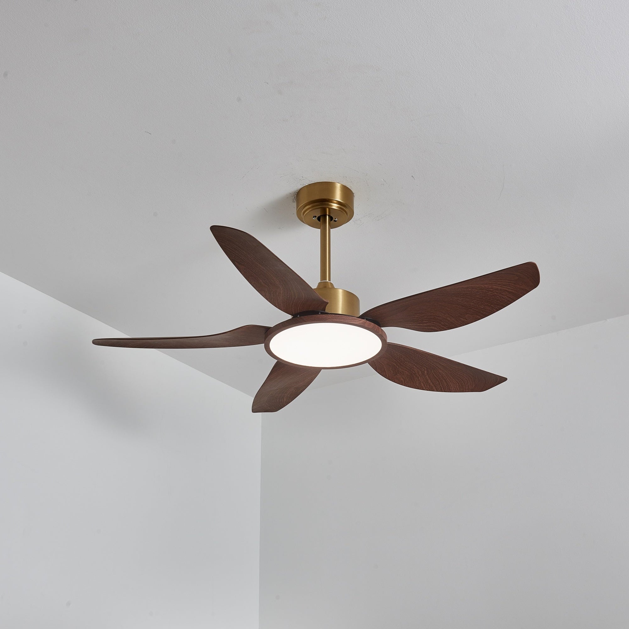 Aurelia Modern Wood Brass Ceiling Fan Light - Neutral Decor