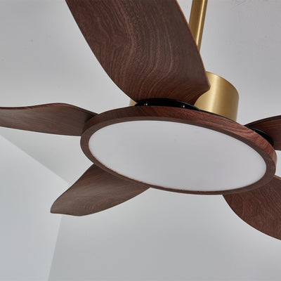 Aurelia Modern Wood Brass Ceiling Fan Light - Neutral Decor