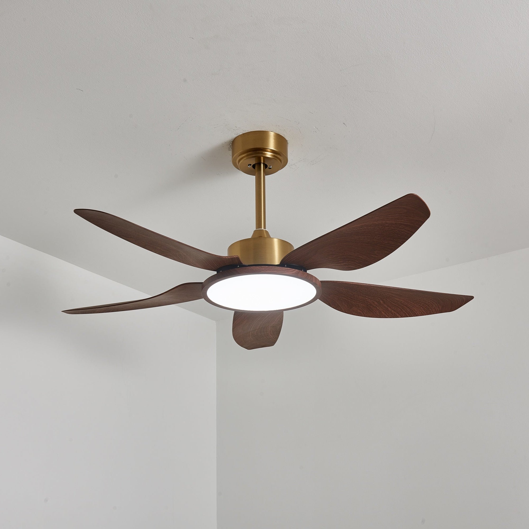 Aurelia Modern Wood Brass Ceiling Fan Light - Neutral Decor