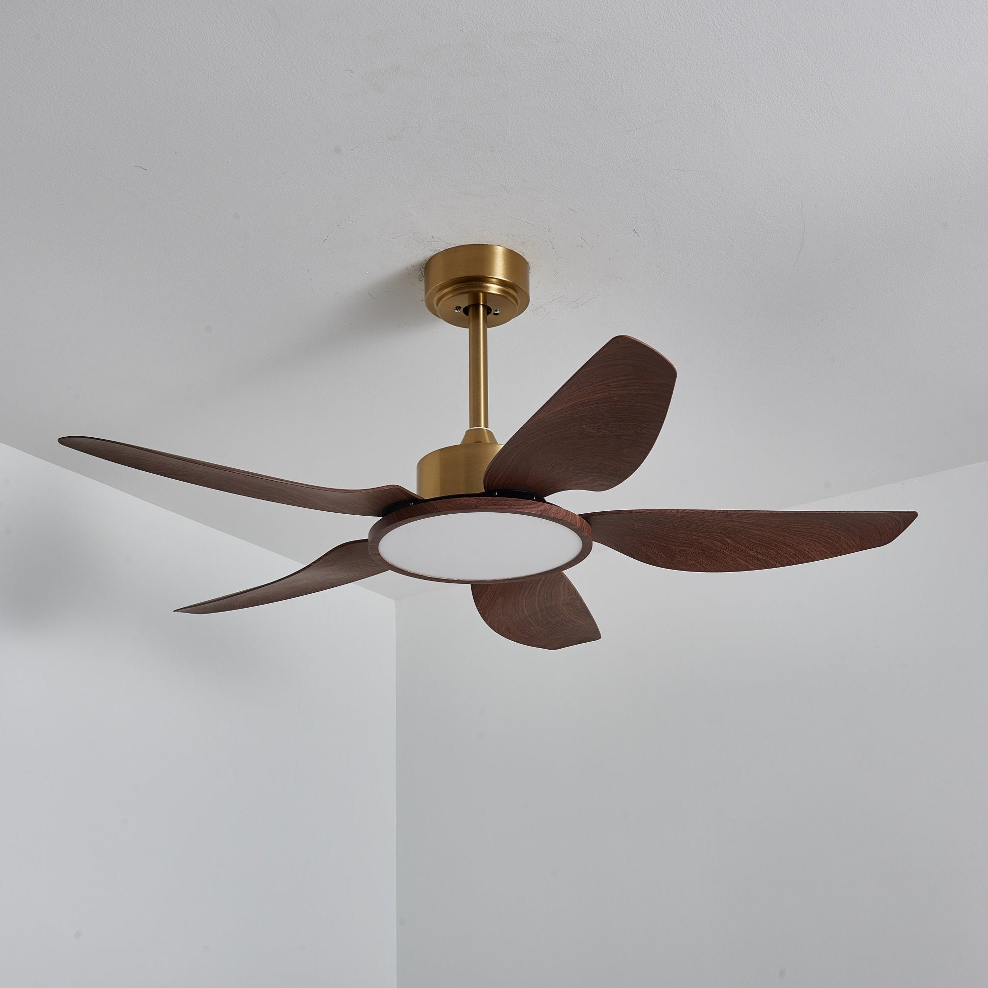 Aurelia Modern Wood Brass Ceiling Fan Light - Neutral Decor