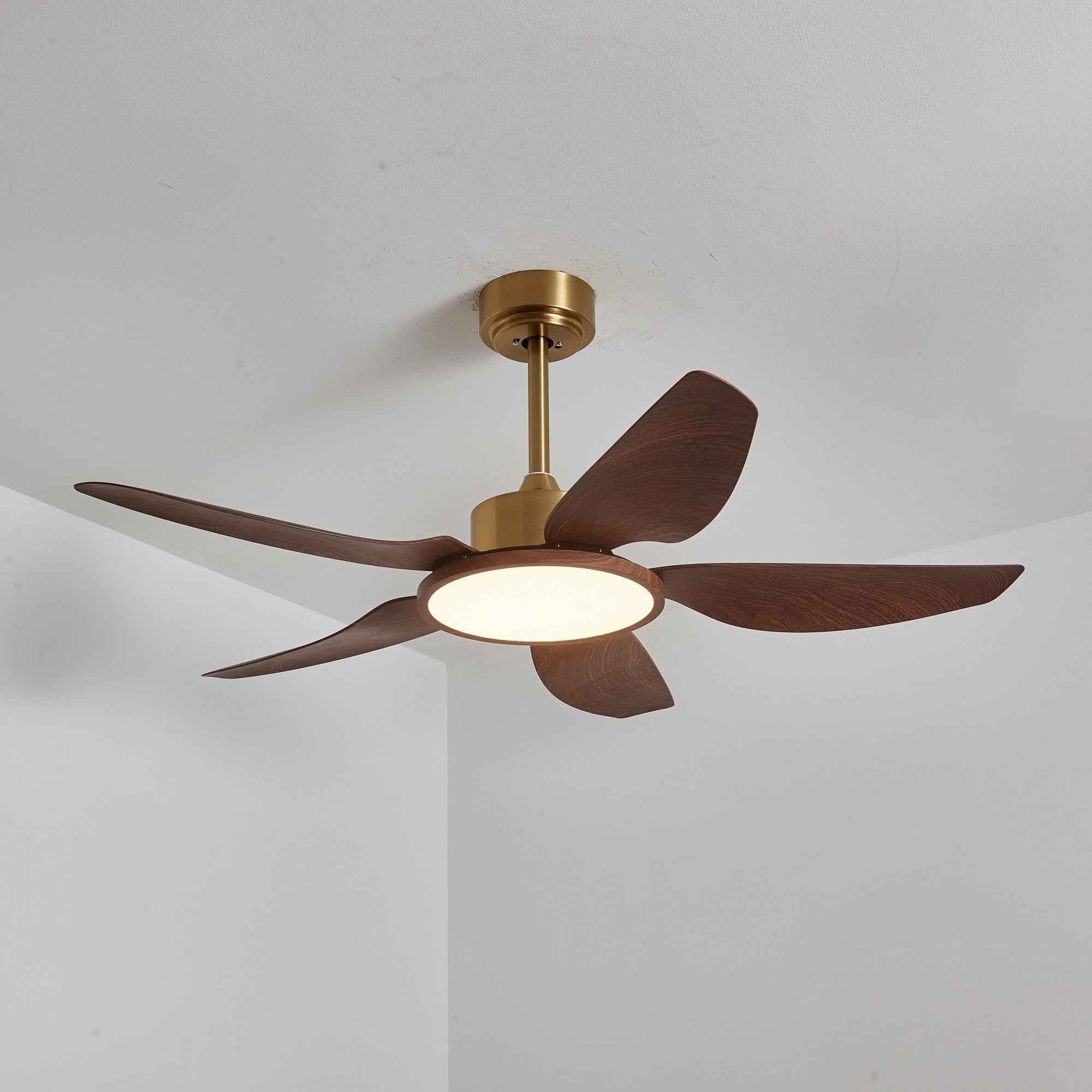 Aurelia Modern Wood Brass Ceiling Fan Light - Neutral Decor