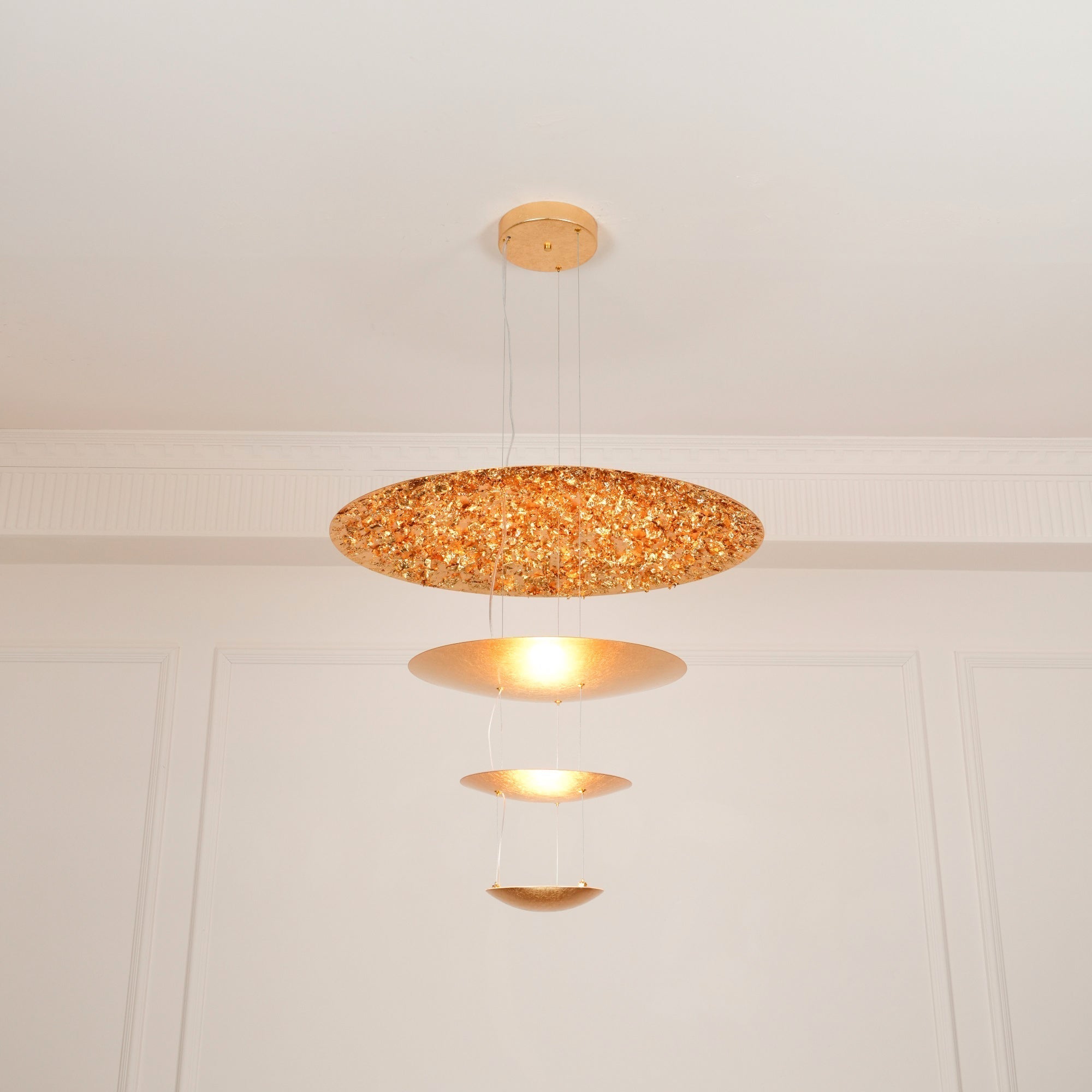Phelion Layered Gold Foil Pendant Light