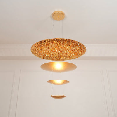 Phelion Layered Gold Foil Pendant Light