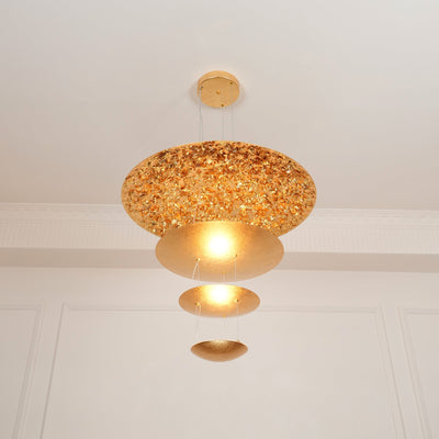 Phelion Layered Gold Foil Pendant Light