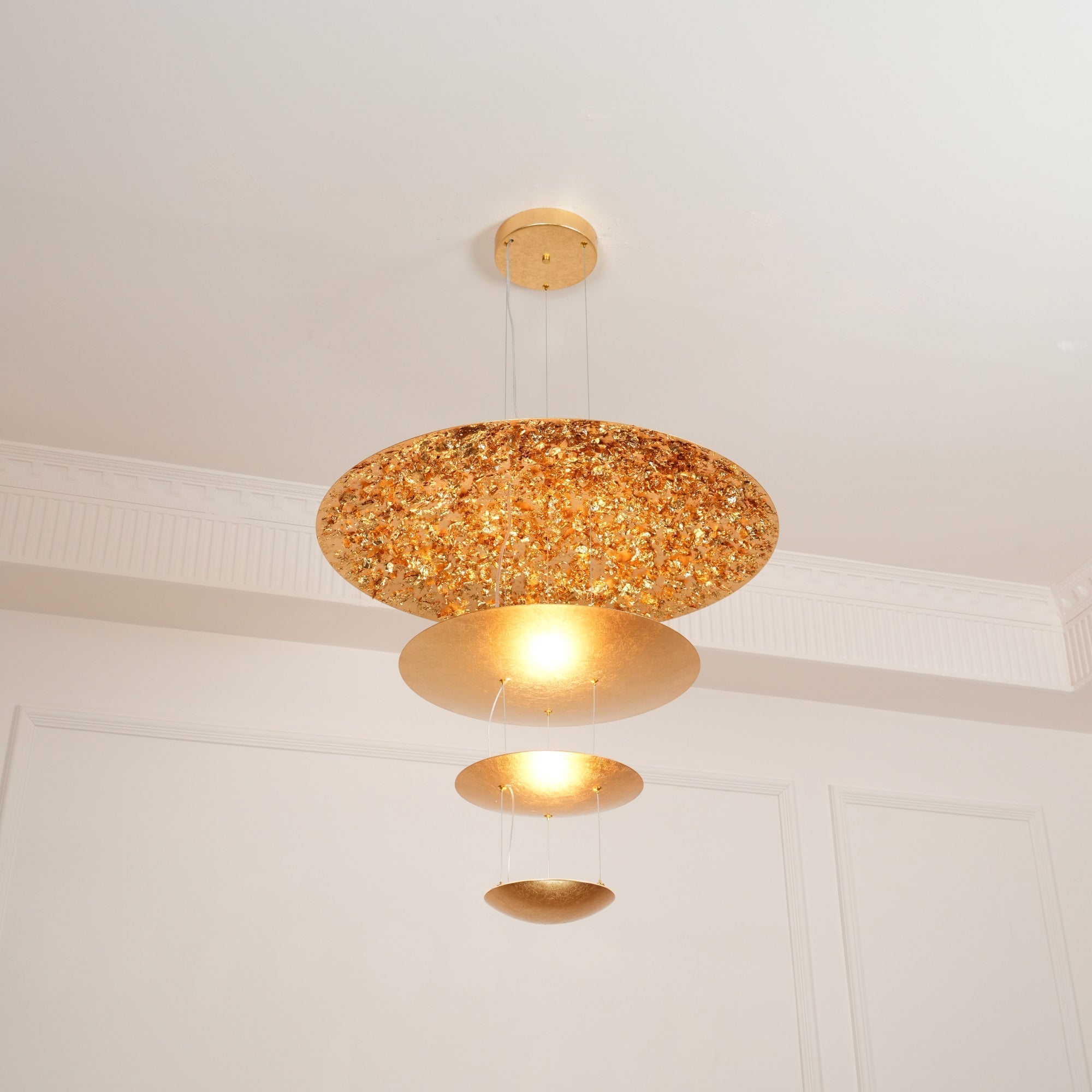 Phelion Layered Gold Foil Pendant Light