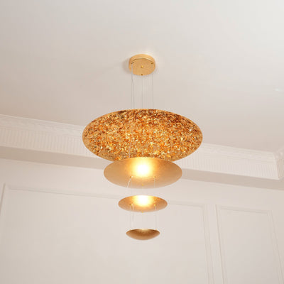 Phelion Layered Gold Foil Pendant Light