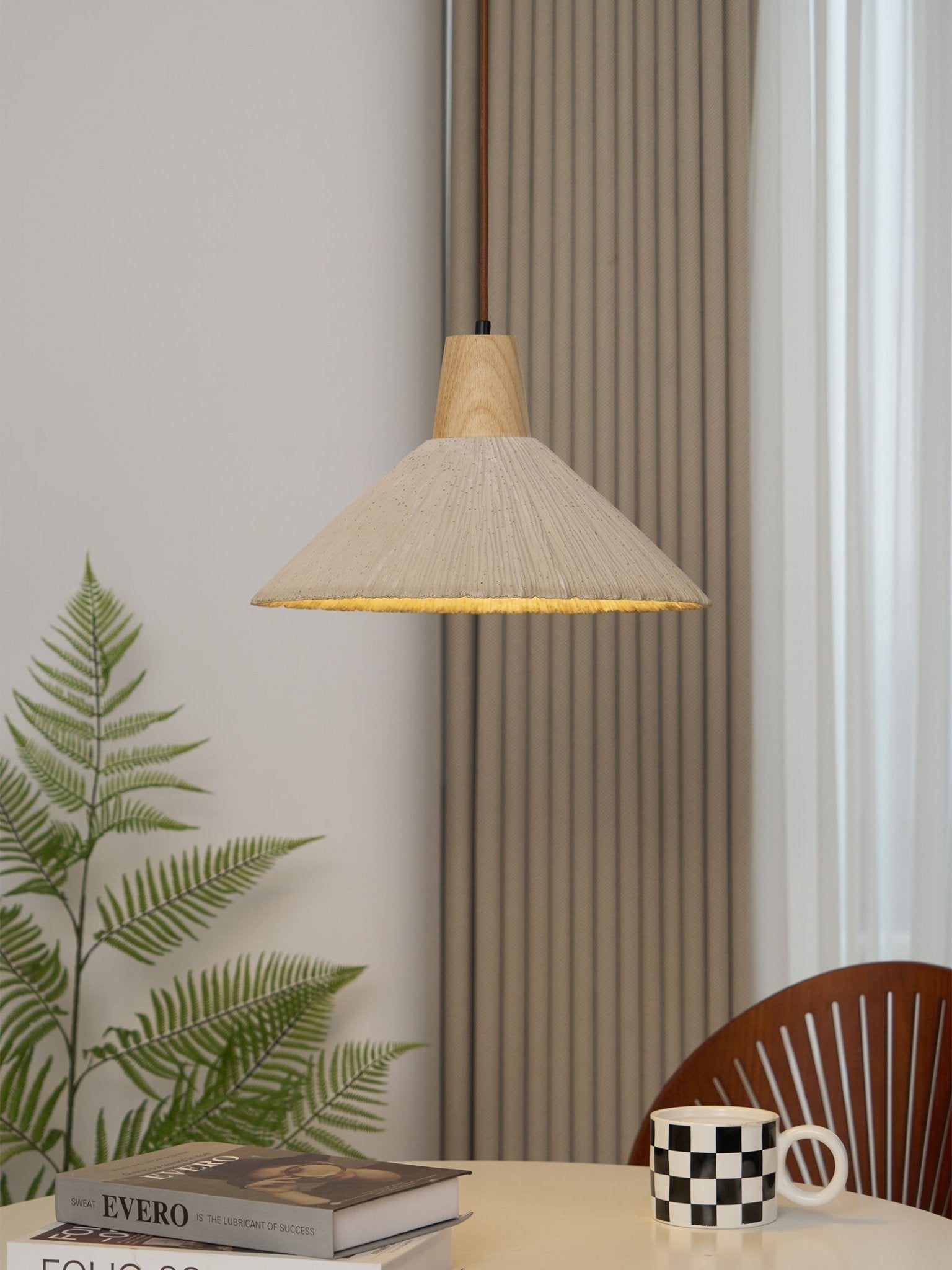 Lirixon Pendant Lamp Concrete Pleated