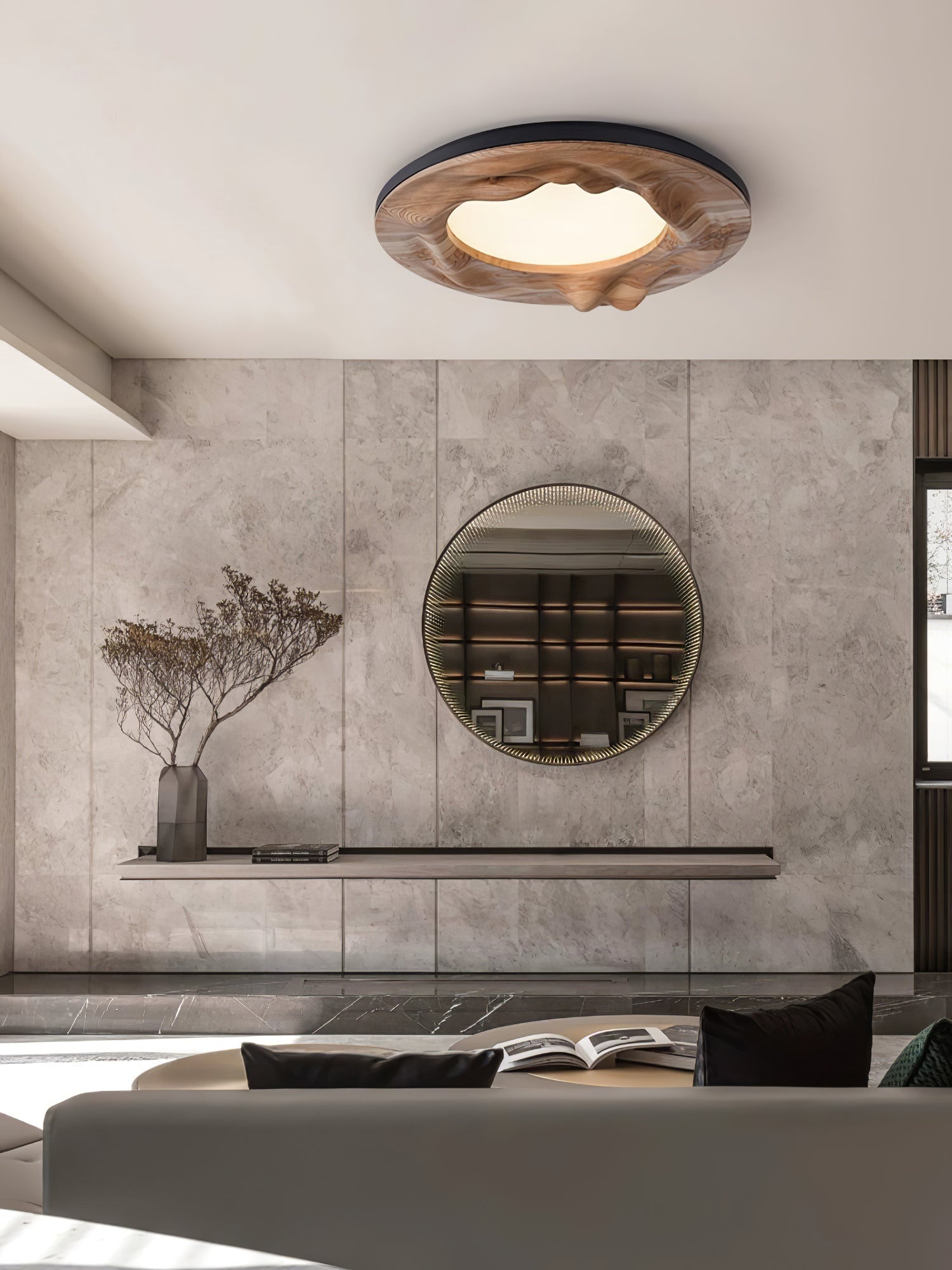 Rinarena Ceiling Lamp Wood Ripple Organic Tranquil