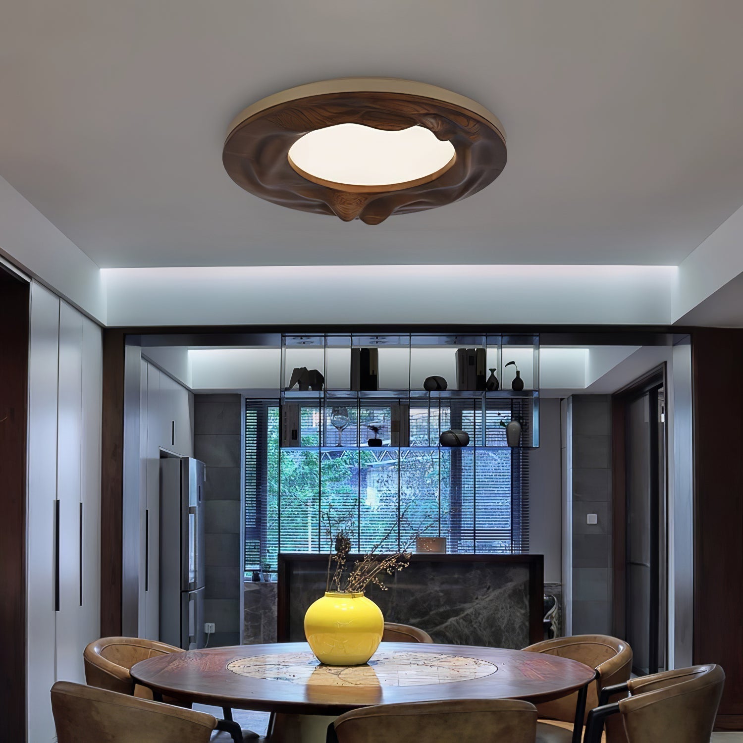 Rinarena Ceiling Lamp Wood Ripple Organic Tranquil